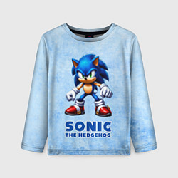 Лонгслив детский Sonic - синий ёж, цвет: 3D-принт