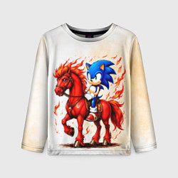 Детский лонгслив Соник верхом на коне