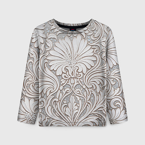 Детский лонгслив Вензельные цветы / 3D-принт – фото 1