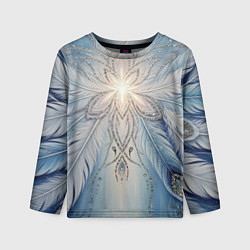 Детский лонгслив Ледяной перьевой орнамент со светом