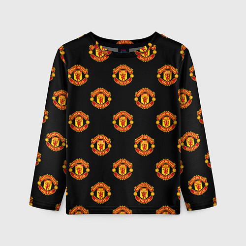 Детский лонгслив Manchester United Pattern / 3D-принт – фото 1