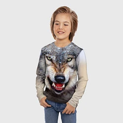 Лонгслив детский Взгляд волка, цвет: 3D-принт — фото 2