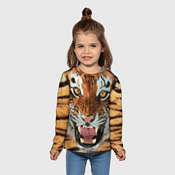 Лонгслив детский Взгляд тигра, цвет: 3D-принт — фото 2
