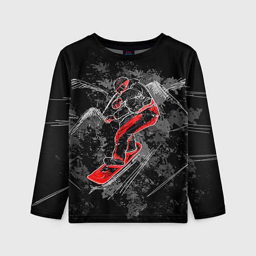 Детский лонгслив Сноубордист / 3D-принт – фото 1