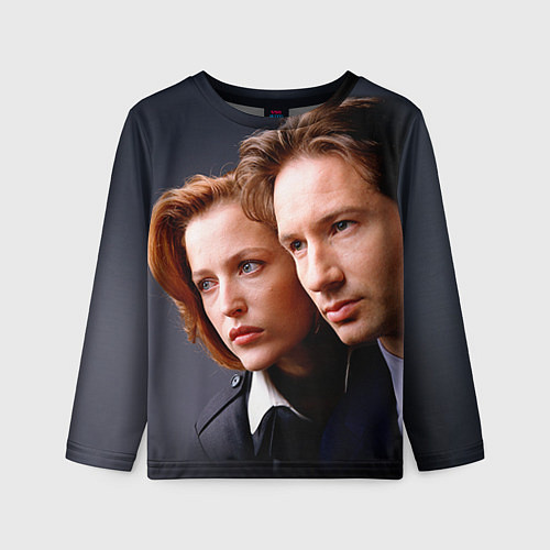 Детский лонгслив Скалли и Малдер / 3D-принт – фото 1