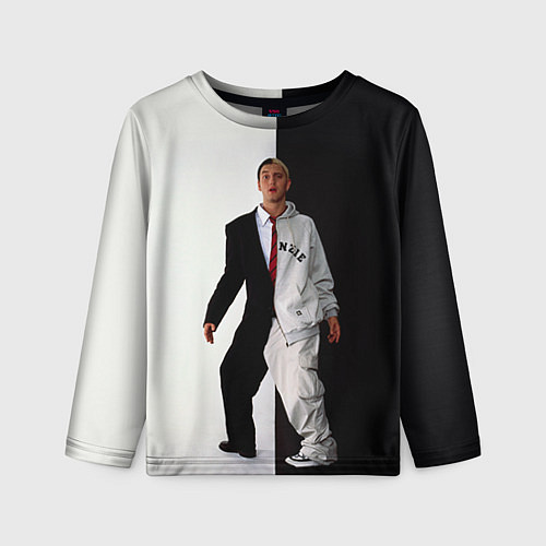 Детский лонгслив Eminem: Black & White / 3D-принт – фото 1