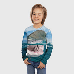 Лонгслив детский Хищная акула, цвет: 3D-принт — фото 2
