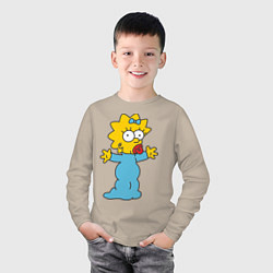 Лонгслив хлопковый детский Maggie Simpson, цвет: миндальный — фото 2