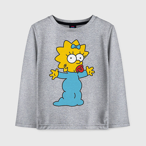 Детский лонгслив Maggie Simpson / Меланж – фото 1