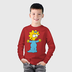 Лонгслив хлопковый детский Maggie Simpson, цвет: красный — фото 2