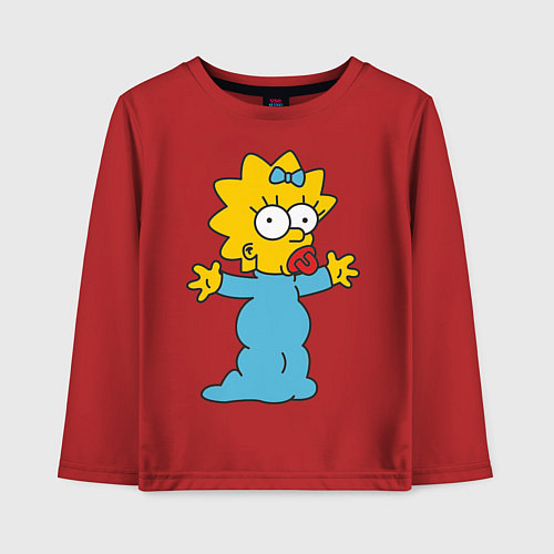 Детский лонгслив Maggie Simpson / Красный – фото 1