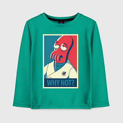 Лонгслив хлопковый детский Zoidberg: Why not?, цвет: зеленый