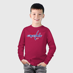 Лонгслив хлопковый детский Washington Capitals, цвет: маджента — фото 2