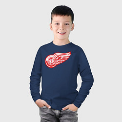 Лонгслив хлопковый детский Detroit Red Wings, цвет: тёмно-синий — фото 2