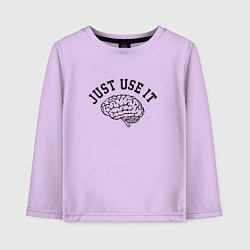 Лонгслив хлопковый детский Мозг, цвет: лаванда