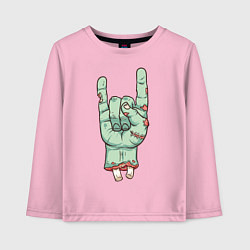 Лонгслив хлопковый детский Zombie Rock Hand, цвет: светло-розовый