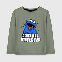 Лонгслив хлопковый детский Cookie Monster, цвет: авокадо