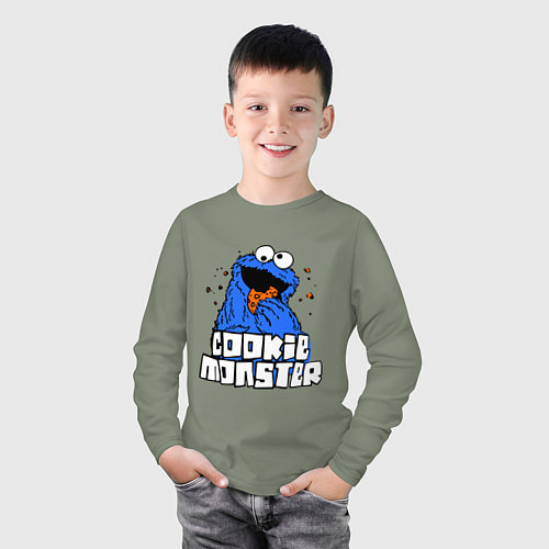 Детский лонгслив Cookie Monster / Авокадо – фото 3