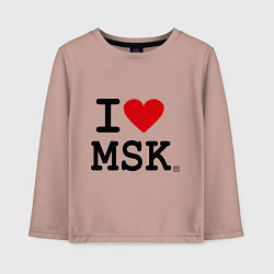 Лонгслив хлопковый детский I love MSK, цвет: пыльно-розовый