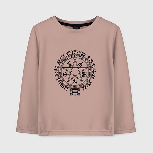 Детский лонгслив Hellsing Pentagram / Пыльно-розовый – фото 1