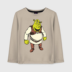 Лонгслив хлопковый детский Shrek 3, цвет: миндальный
