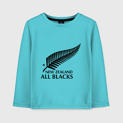 Лонгслив хлопковый детский New Zeland: All blacks, цвет: бирюзовый
