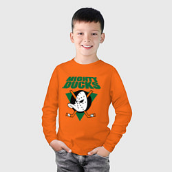 Лонгслив хлопковый детский Anaheim Mighty Ducks, цвет: оранжевый — фото 2