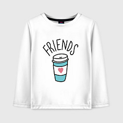 Лонгслив хлопковый детский Best friends, цвет: белый