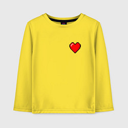 Лонгслив хлопковый детский Пиксельное сердце, цвет: желтый