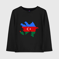 Лонгслив хлопковый детский Azerbaijan map, цвет: черный