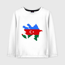 Лонгслив хлопковый детский Azerbaijan map, цвет: белый