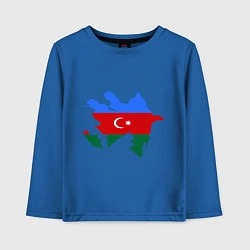 Лонгслив хлопковый детский Azerbaijan map, цвет: синий