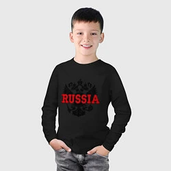 Лонгслив хлопковый детский Russia Coat, цвет: черный — фото 2