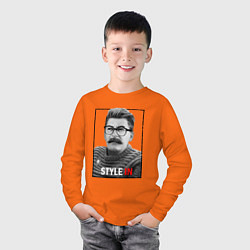 Лонгслив хлопковый детский Stalin: Style in, цвет: оранжевый — фото 2