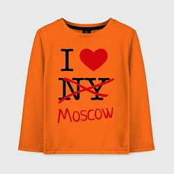 Лонгслив хлопковый детский I love Moscow, цвет: оранжевый