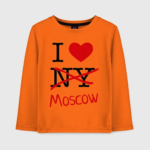 Детский лонгслив I love Moscow / Оранжевый – фото 1