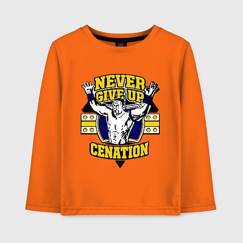 Детский лонгслив Never Give Up: Cenation / Оранжевый – фото 1