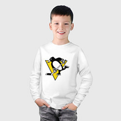 Лонгслив хлопковый детский Pittsburgh Penguins, цвет: белый — фото 2