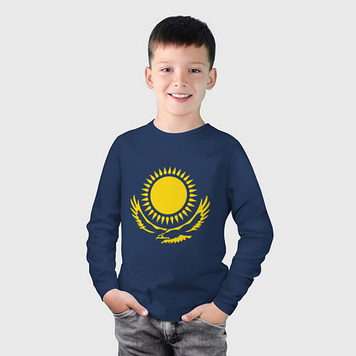 Детский лонгслив Казахстан / Тёмно-синий – фото 3