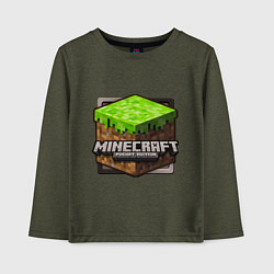 Лонгслив хлопковый детский Minecraft: Pocket Edition, цвет: меланж-хаки