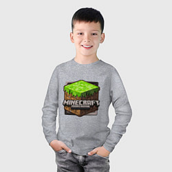 Лонгслив хлопковый детский Minecraft: Pocket Edition, цвет: меланж — фото 2