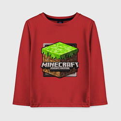 Лонгслив хлопковый детский Minecraft: Pocket Edition, цвет: красный