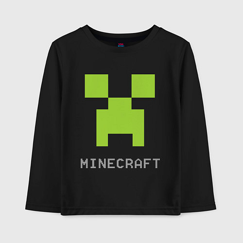 Детский лонгслив Minecraft logo grey / Черный – фото 1