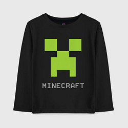 Лонгслив хлопковый детский Minecraft logo grey, цвет: черный