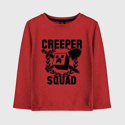 Лонгслив хлопковый детский Creeper Squad, цвет: красный