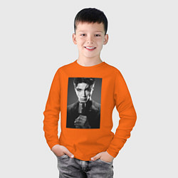 Лонгслив хлопковый детский Энди Бирсак, цвет: оранжевый — фото 2