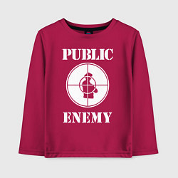 Лонгслив хлопковый детский Public Enemy, цвет: маджента