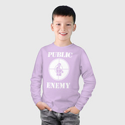 Лонгслив хлопковый детский Public Enemy, цвет: лаванда — фото 2