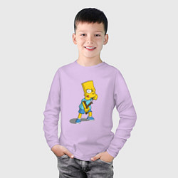 Лонгслив хлопковый детский Bad Bart, цвет: лаванда — фото 2