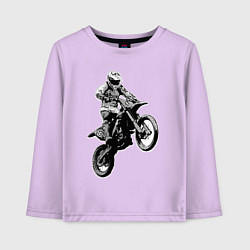 Лонгслив хлопковый детский Мотокросс, цвет: лаванда